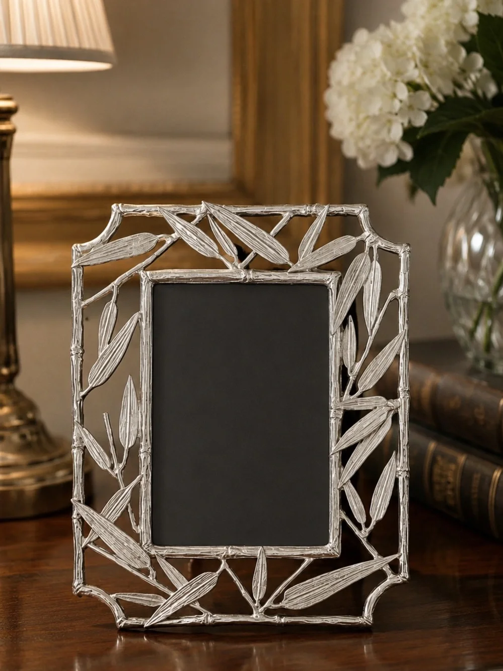 Michael Aram Bamboo Leaf 4x6 Picture Frame | Textured Silver | Retired